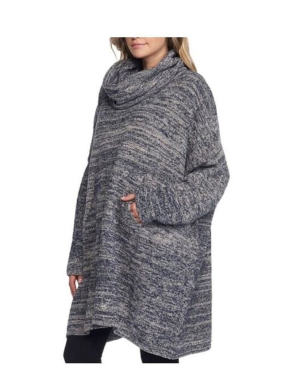 Barefoot Dreams Marled Cowl Neck Lounge Sweater